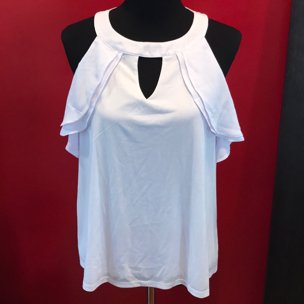 Top with scalloped sleeves